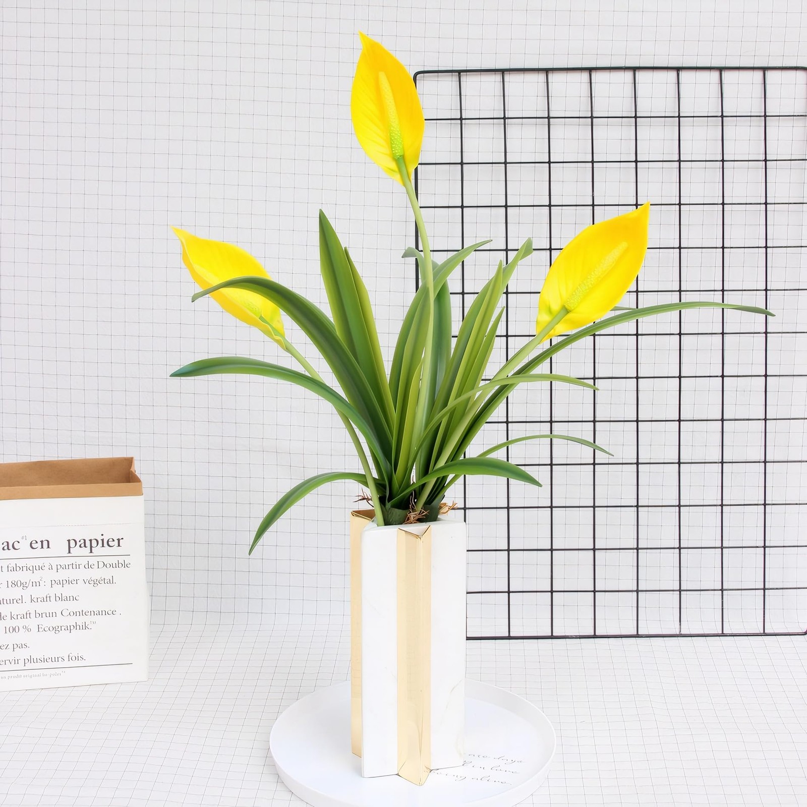 3 PCS 17 Inch Artificial Cymbidium Clivia Faux Orchid Leaves Green Plants
