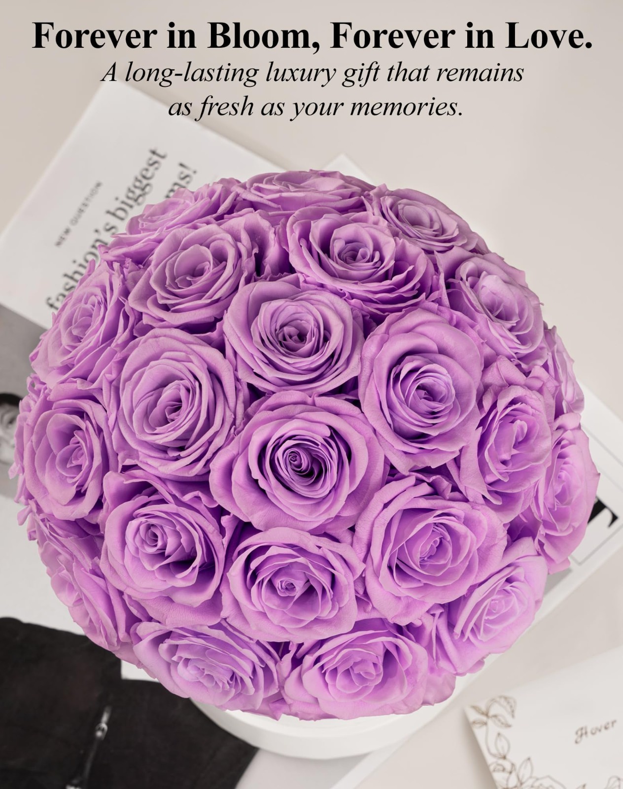 Eternal 27 Forever Roses in Luxury White Box – Preserved Flowers Gift for Women,
