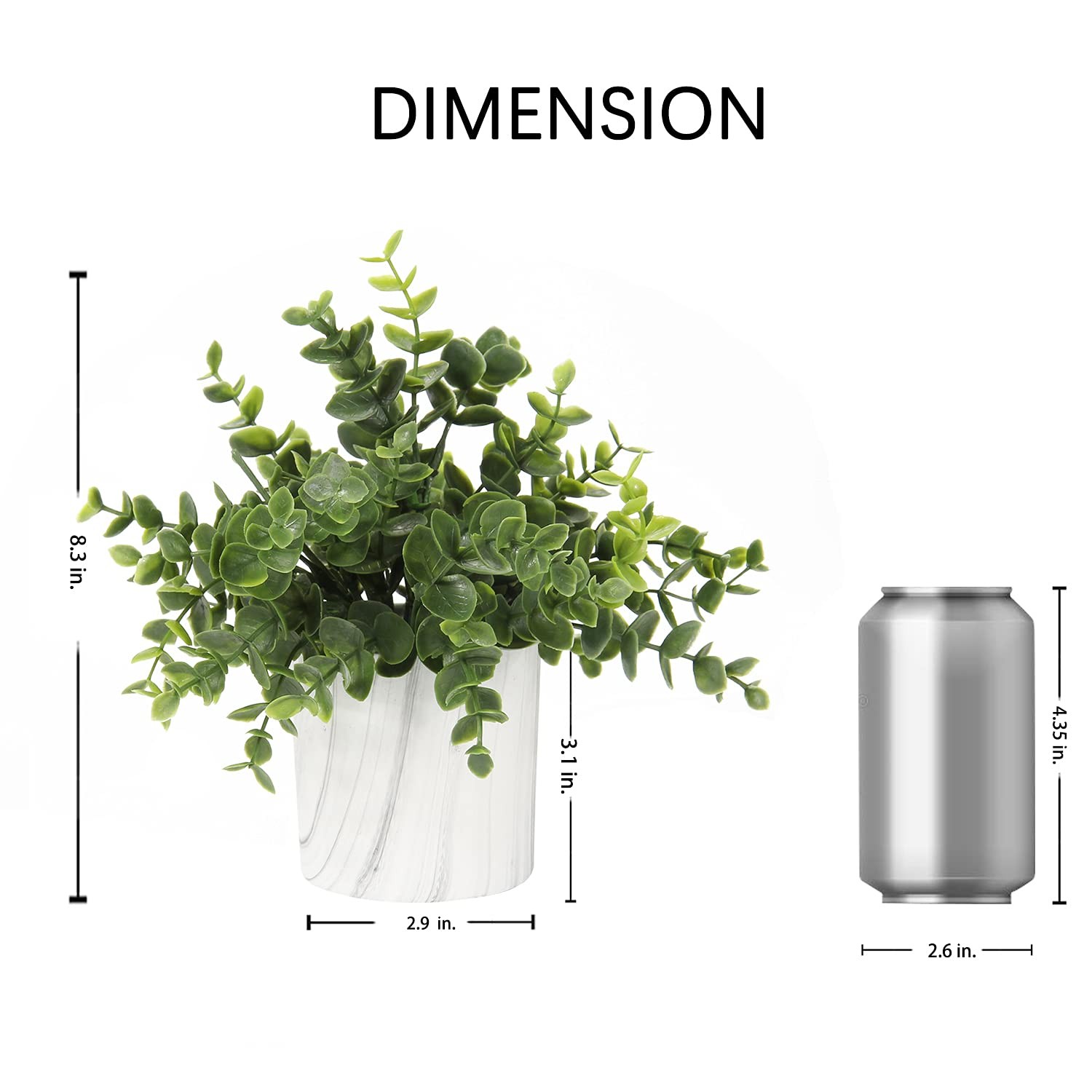 Hollyone Faux Plants Indoor Artificial Mini Potted Plants Plastic Green Plant…