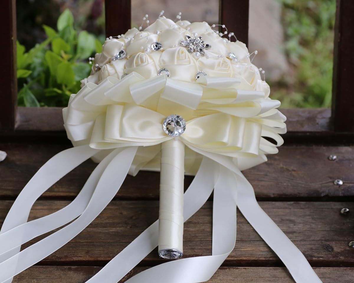 Wedding Bouquets for Bride Bridesmaid Brooch Bouquet Handmade Artificial Flow…
