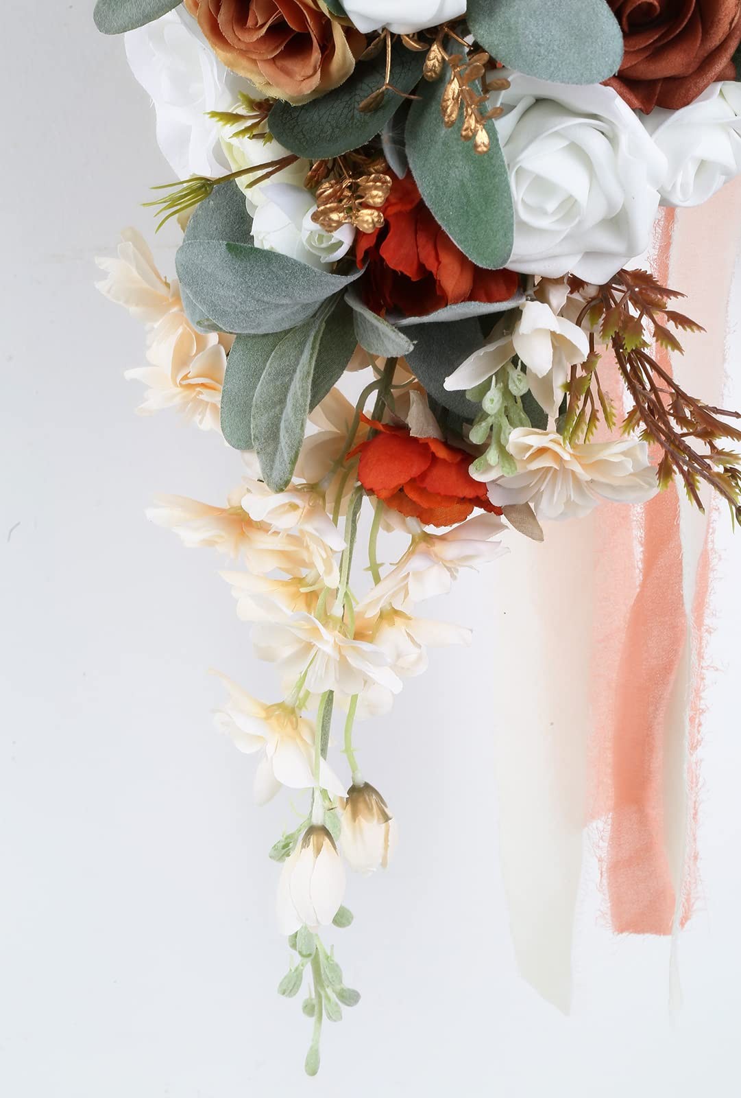 Wedding Bouquet, 11 Inch Terracotta Wedding Decor Artificial Flowers Bridal B…