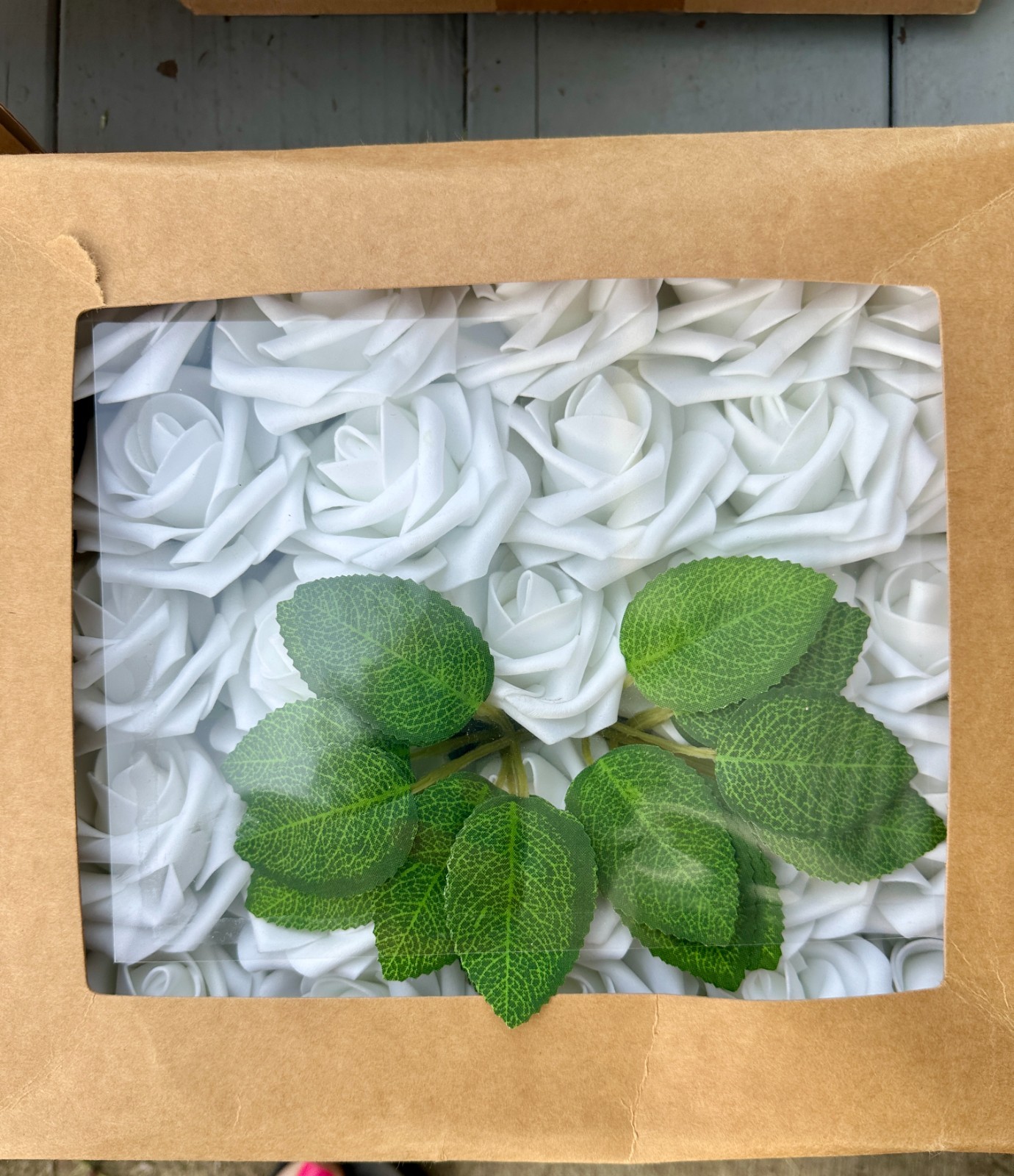 White Artificial Foam Roses
