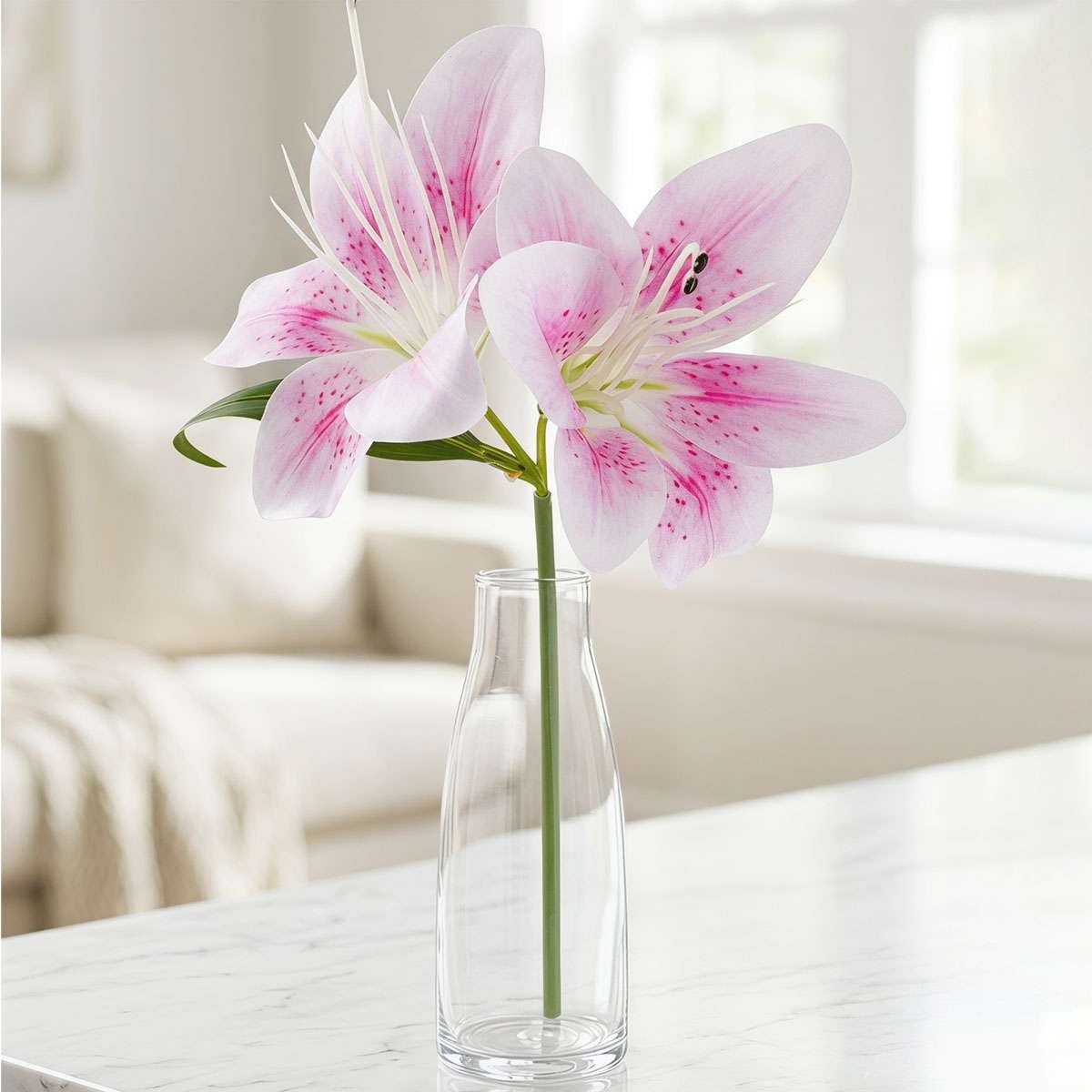 Lot Artificial Lily Flowers Faux Plant Bouquet Garden Home Decor UV Resistant