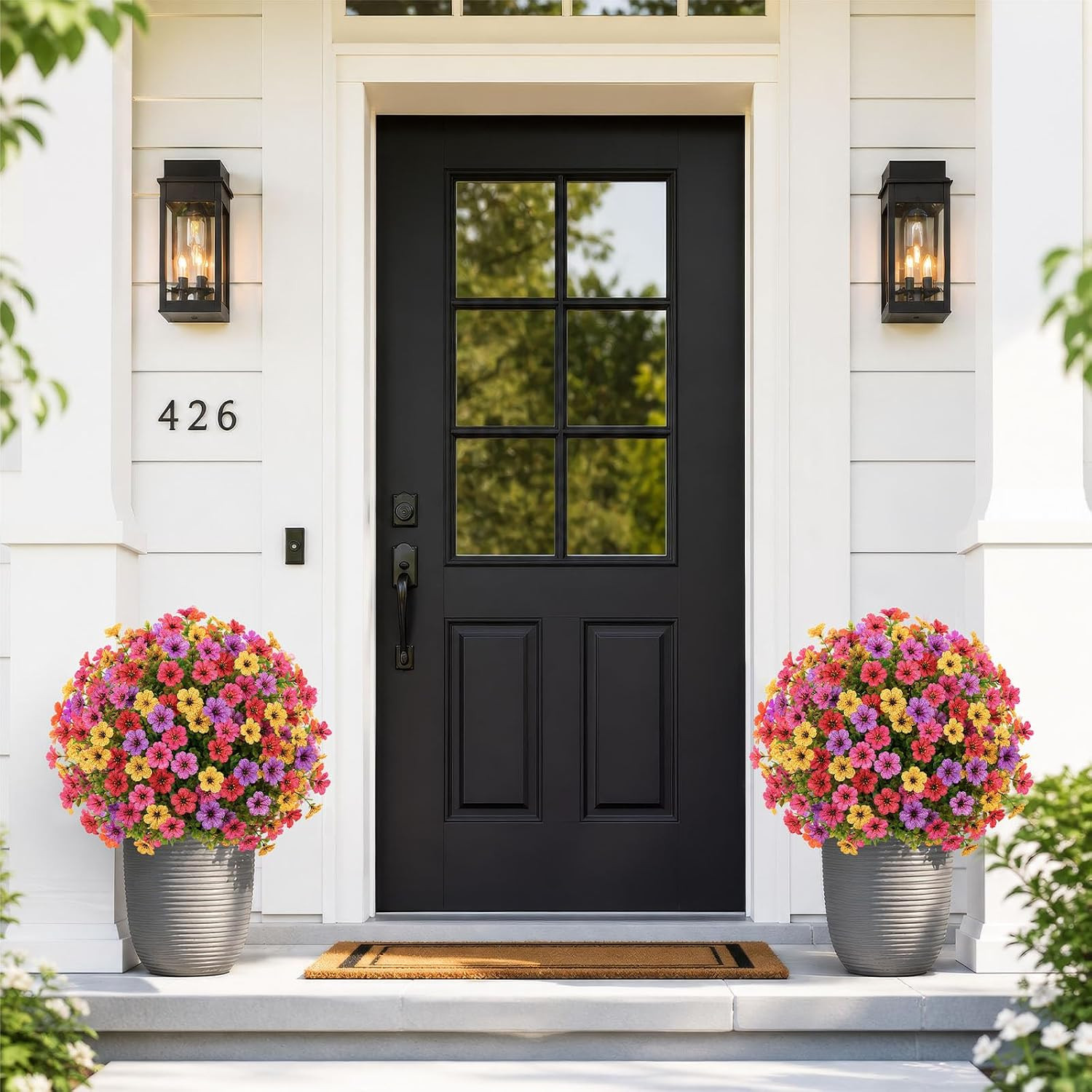 22″ UV Resistant Artificial Topiary Ball Flowers for Indoor/Outdoor Decor – 2 Pc