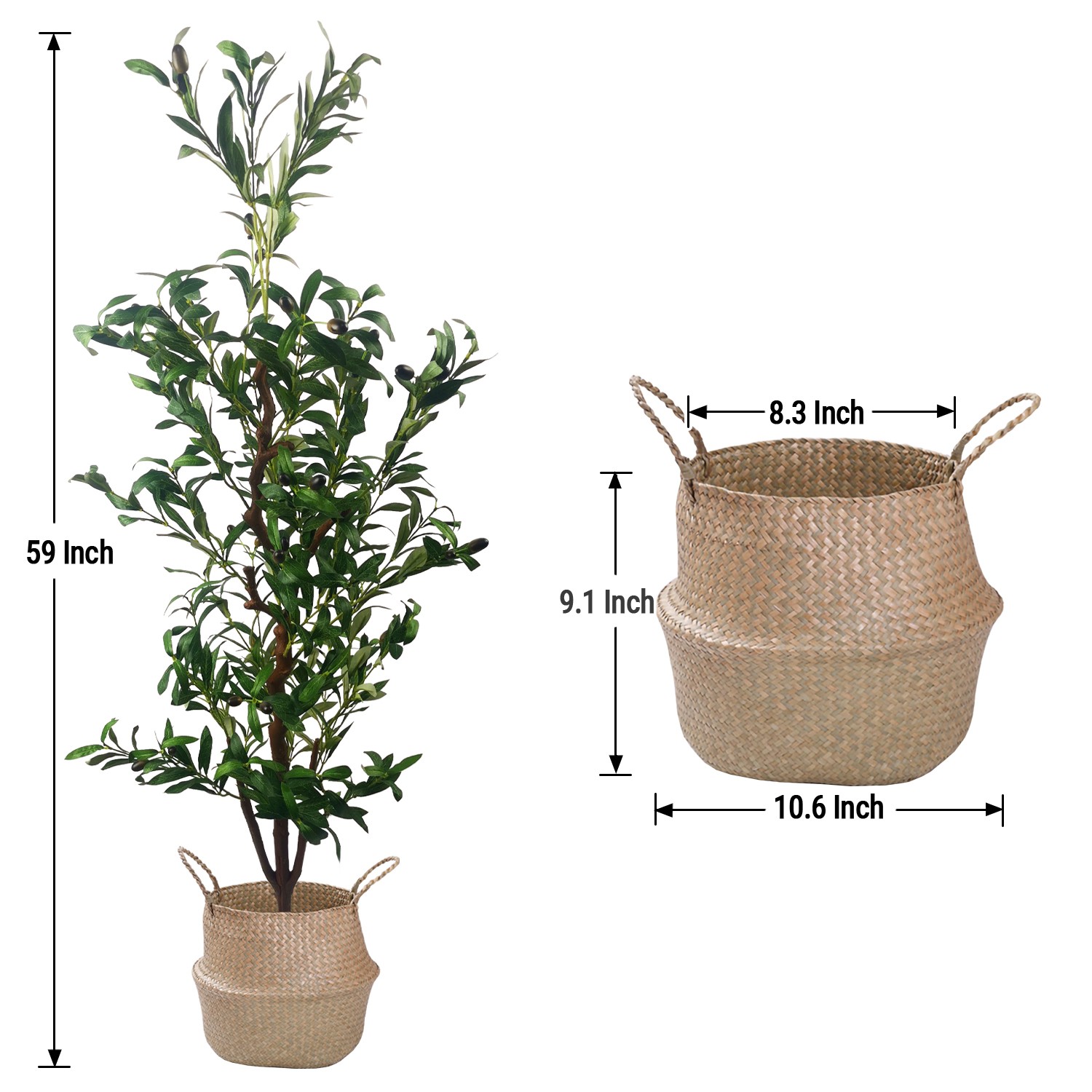 Artificial Olive Tree with Pot – Realistic Leaves & Olives