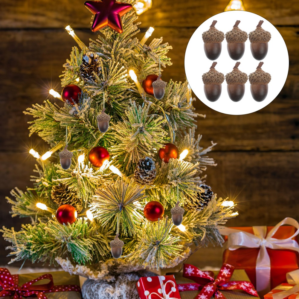 60Pcs Reusable Artificial Acorns Light Brown for Kitchen Party and Wedding Decor
