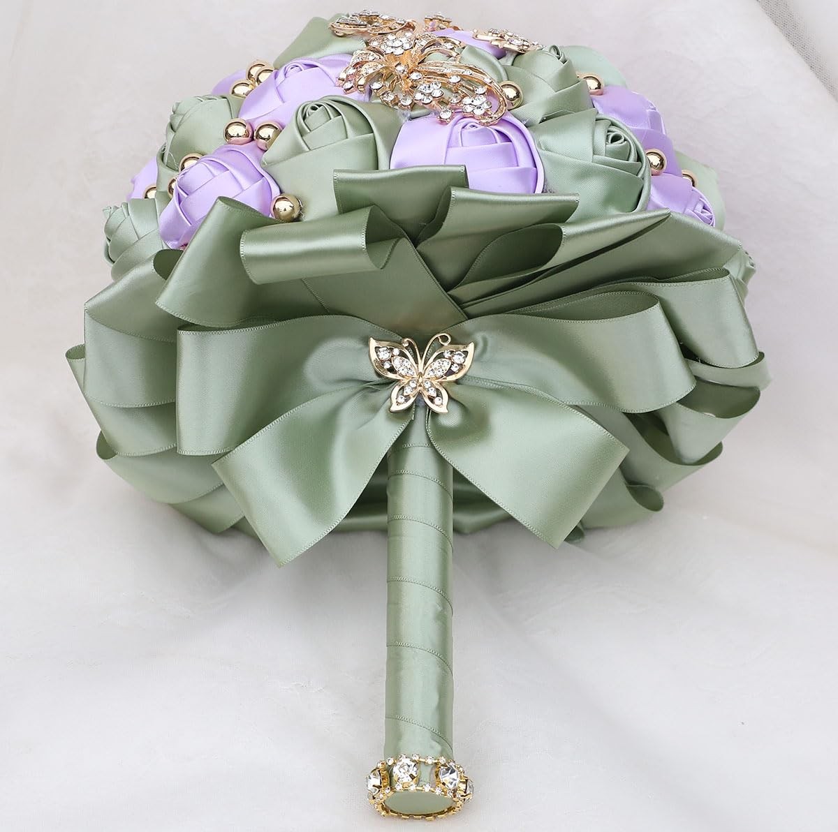 Bridal Wedding Bouquet Round Holding Bouquet Throw Toss Artificial Rose Flowe…