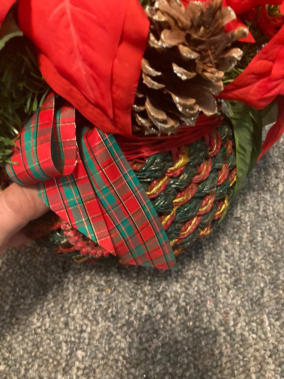 Poinsettia Flowers Artificial Christmas Bouquet Centerpiece