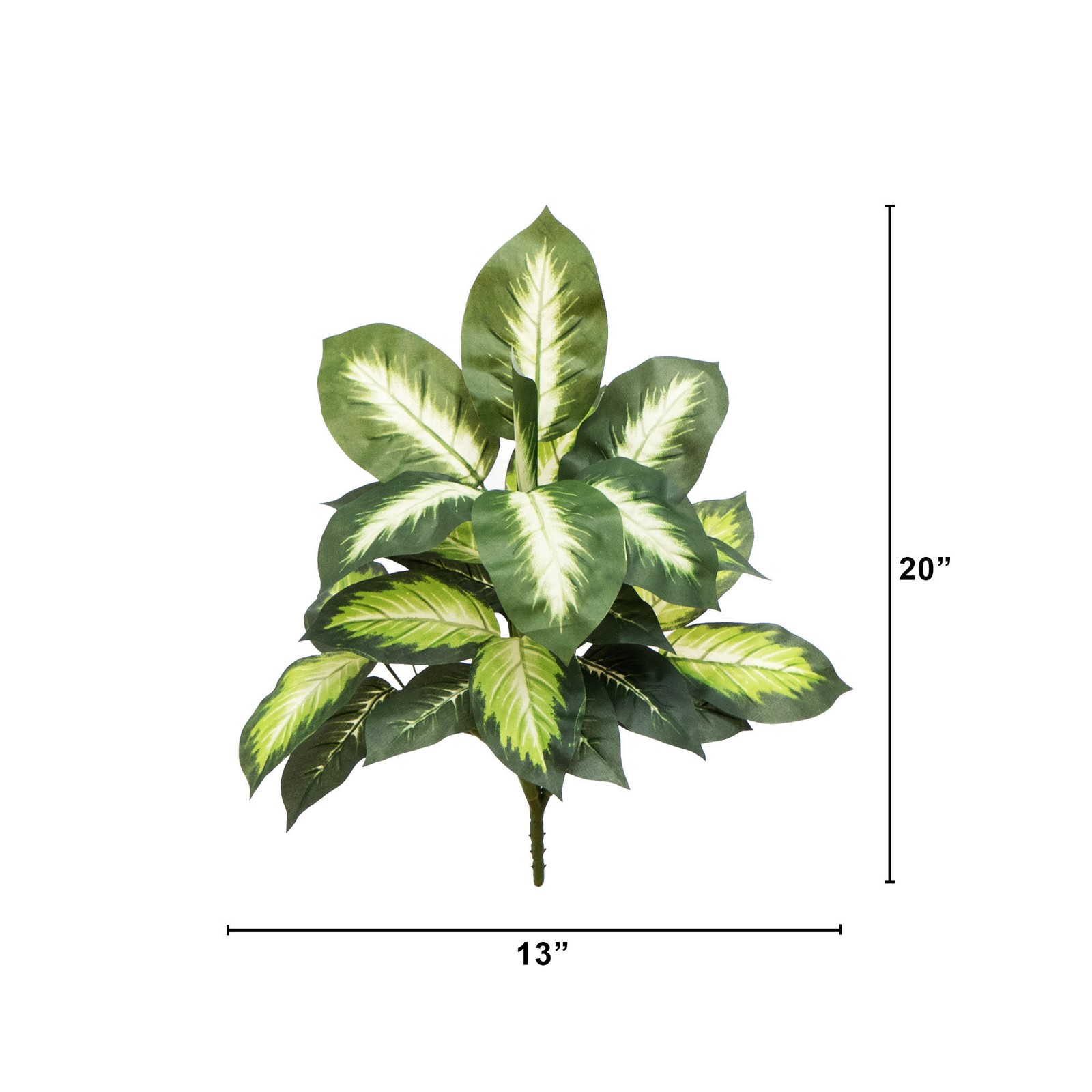 Nearly Natural 20″ Artificial Golden Dieffenbachia Plant – Set of 6 in Green