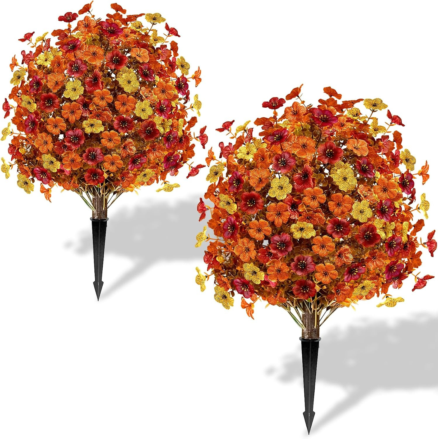 2PCS 25″ Fall Topiary Ball Flowers – UV Resistant Outdoor Decor