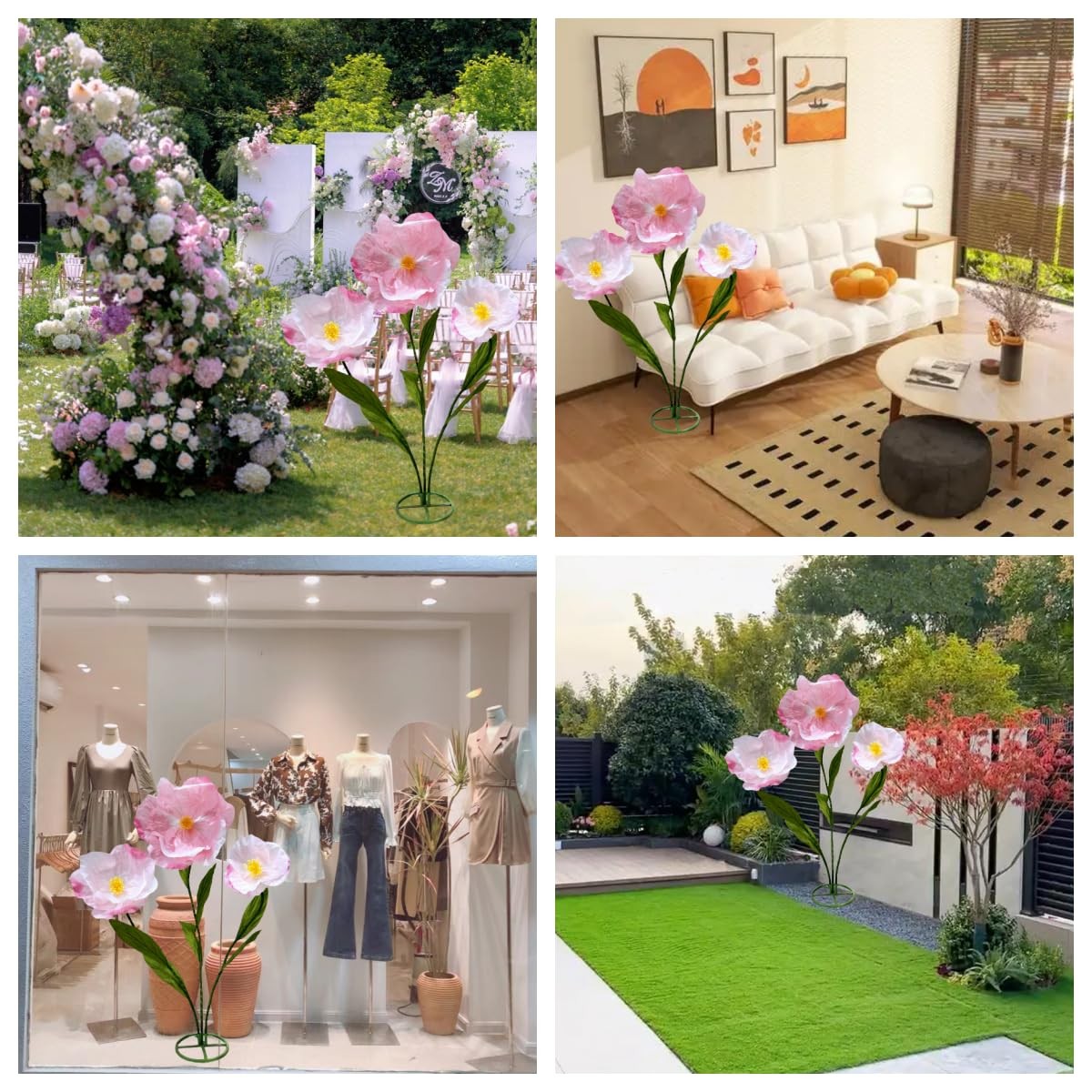 Giant Flowers for Decoration, 5.9 Ft Large Artificial Flower Decor Waterproof…
