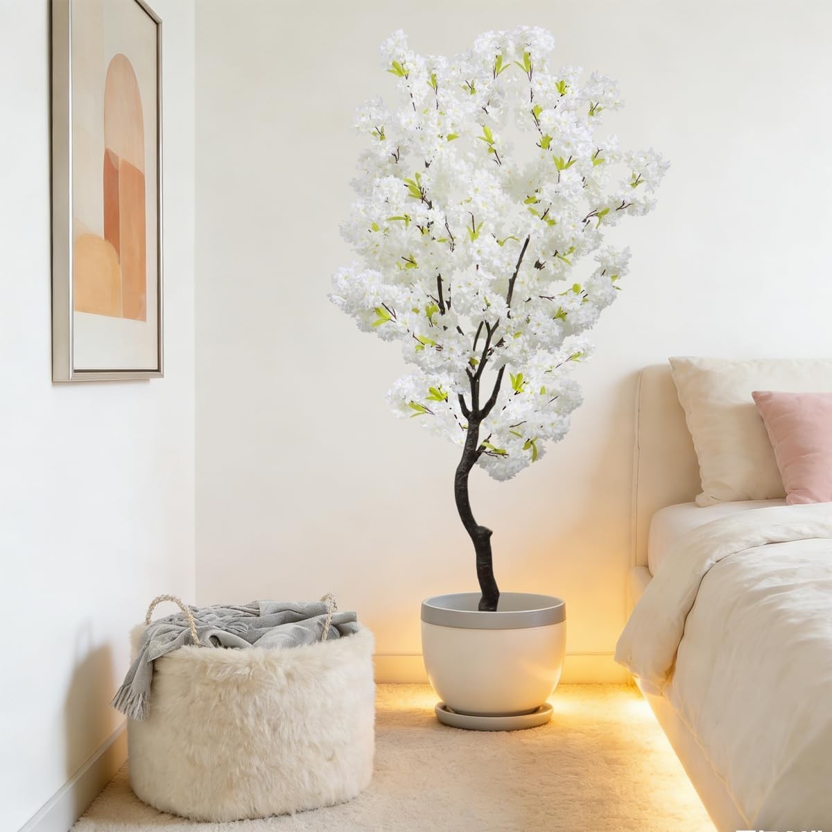 Artificial White Cherry Blossom Tree Fake Tree Cherry Blossom Decor Fake Flowers