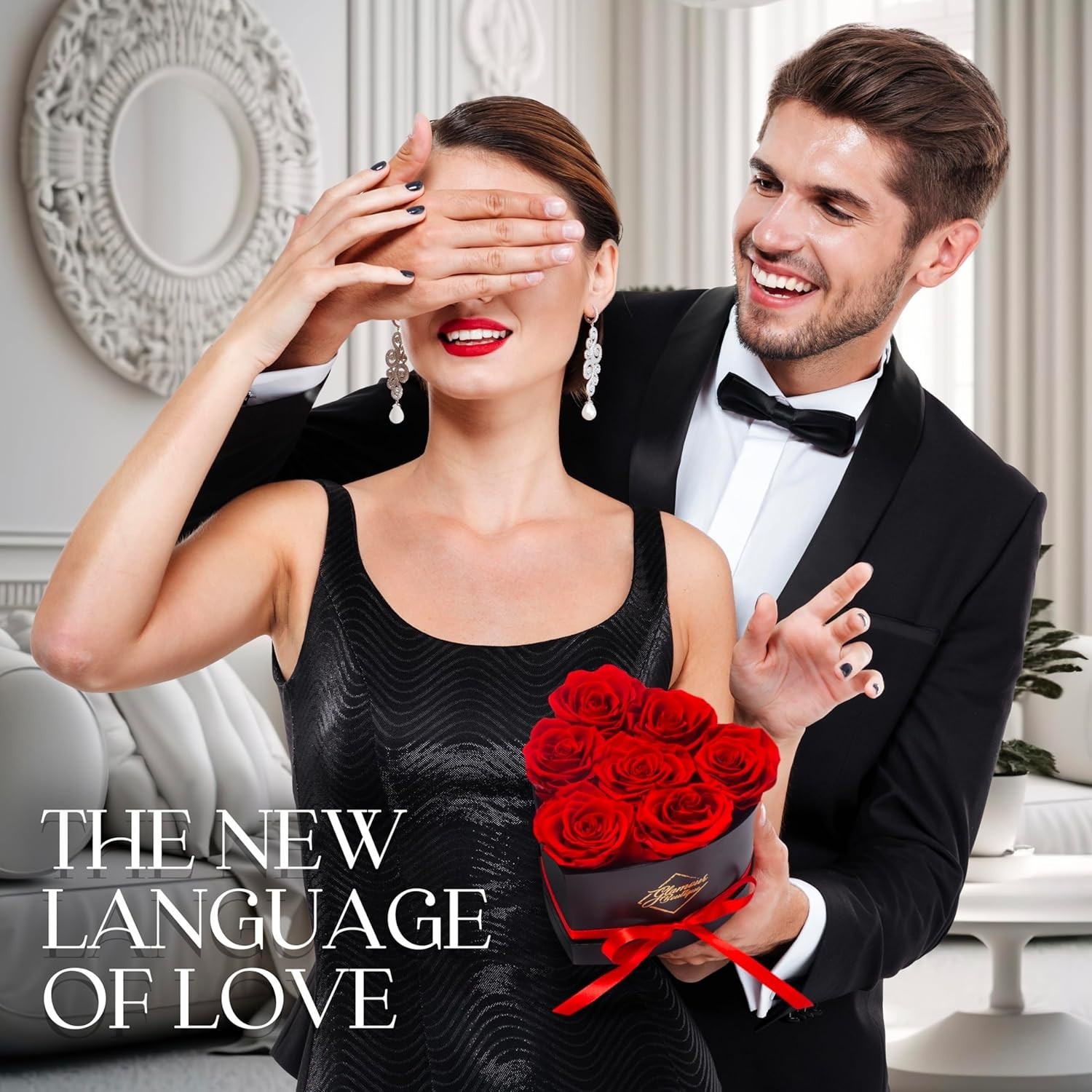 Forever Roses Gift: 7 Elegant Red Roses in Heart Box – No Maintenance Required