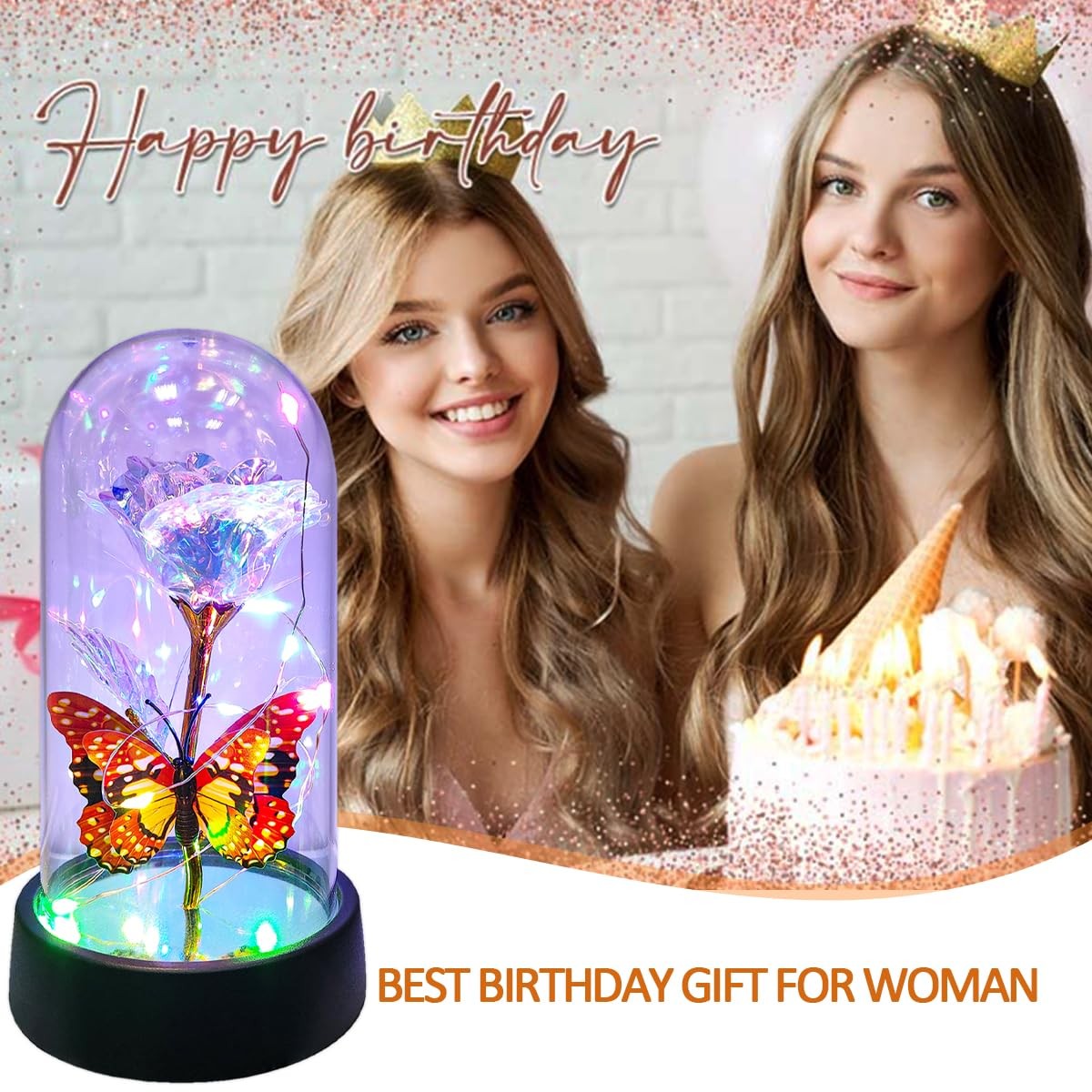 Glass Rose in Glass Dome, Light Up Flower, Eternal Roses – Valentines Day Gifts