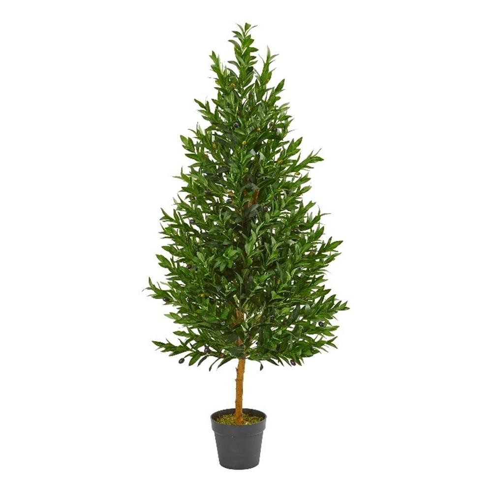 Nearly Natural 4.5ft Olive Cone Topiary Tree UV Resistant (Indoor/Outdoor)