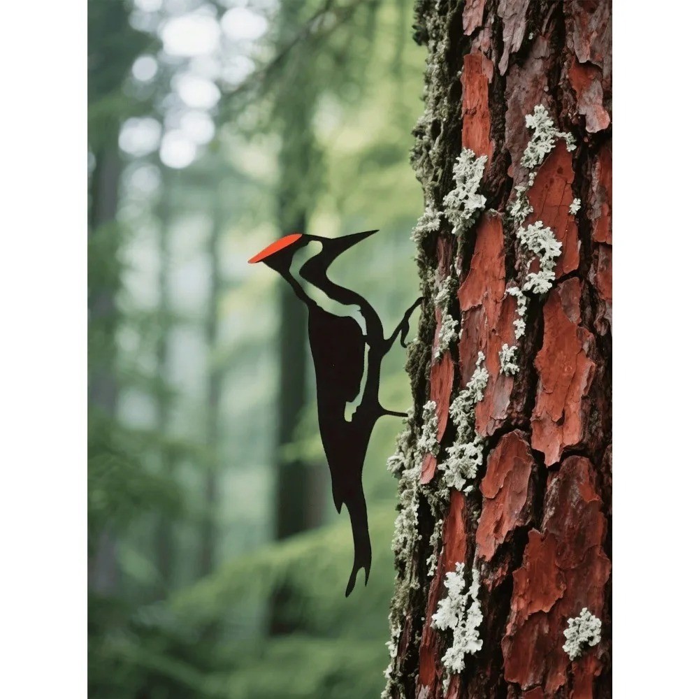 Handmade Metal Woodpecker Wall Art Rustproof Indoor Farmhouse Garden Decor