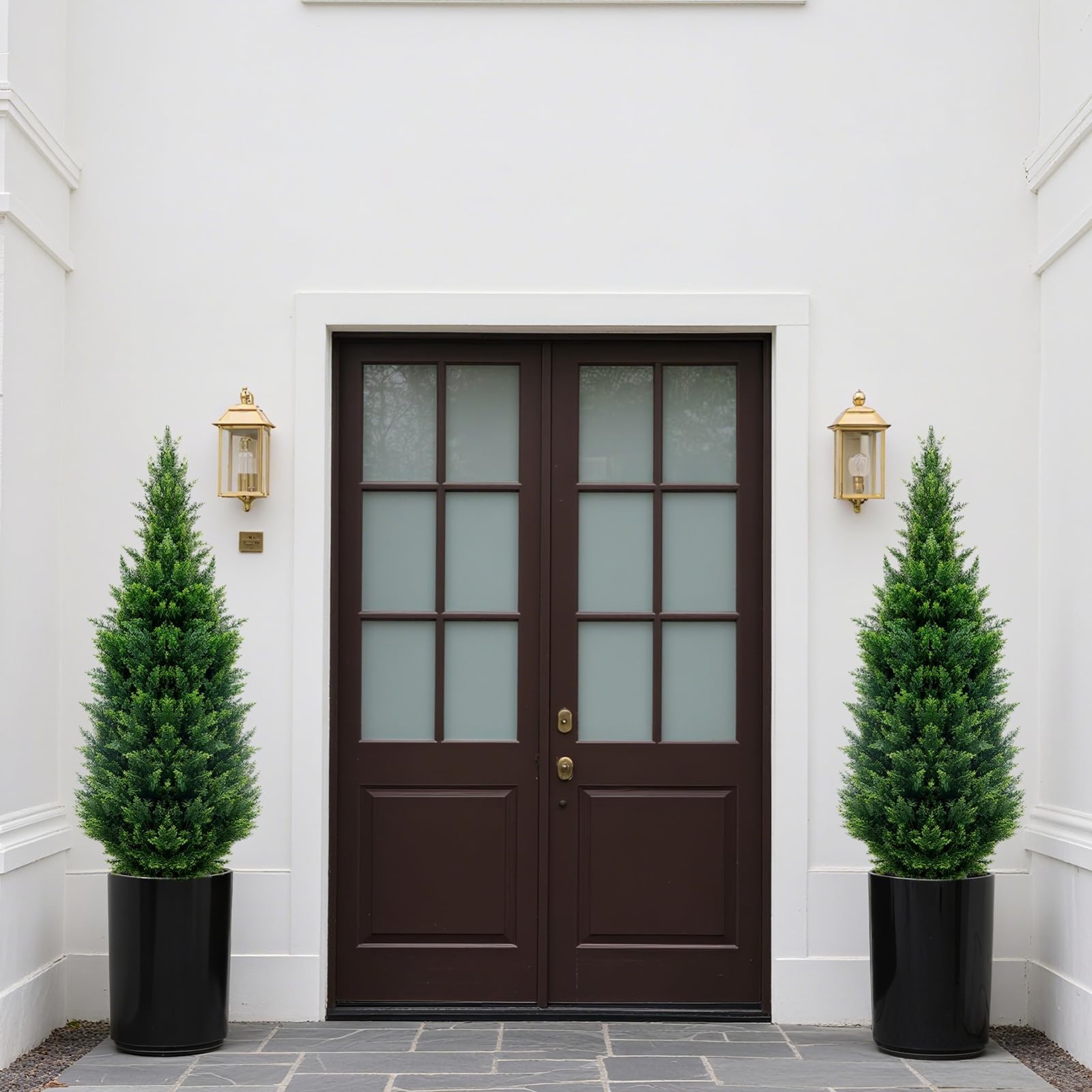 4FT UV Resistant Artificial Cedar Topiary Tree – Fake Shrubs for Indoor/Outdoor
