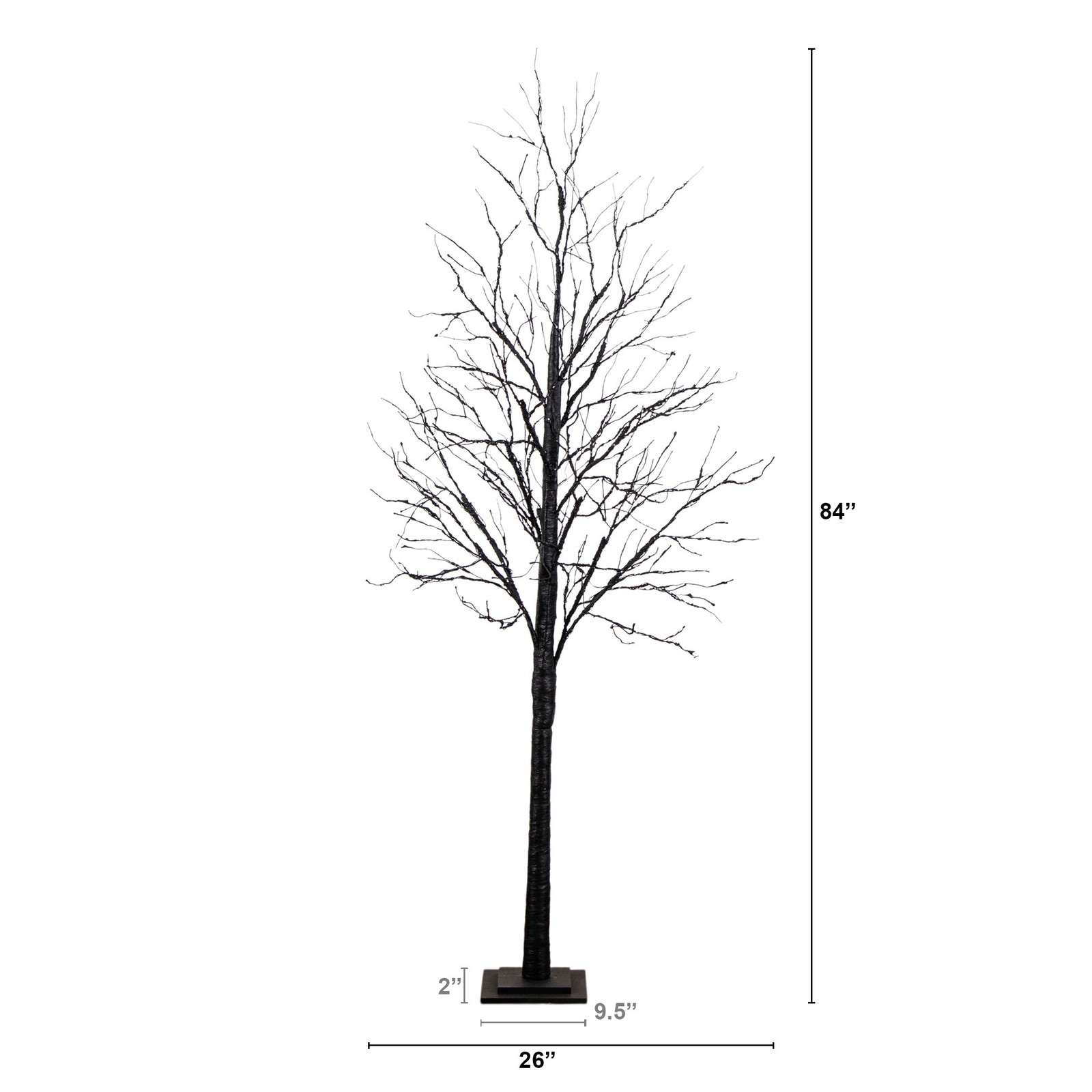 Nearly Natural 7ft Pre-Lit Halloween Black Twig Tree w/ 390 LED