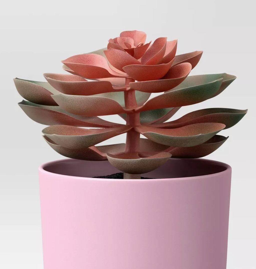 2pcs-ROOM ESSENTIALS Faux Succulents Artificial Plants Pink 3 pack