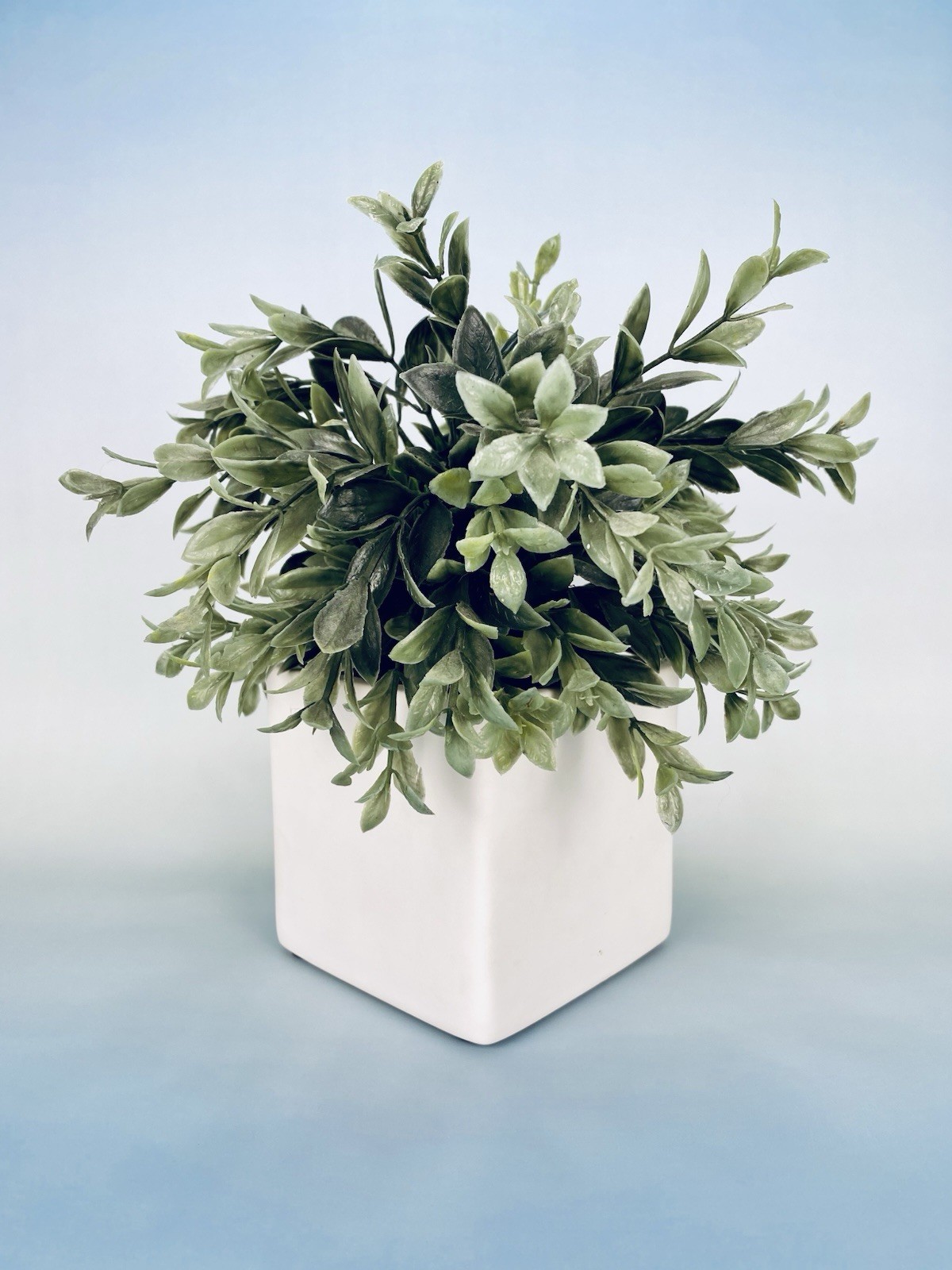 White Ceramic Square Planter Pot Faux Greenery Farmhouse Decor Hobby Lobby