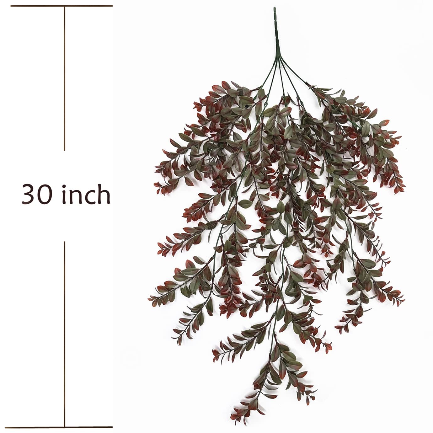 Artificial Hanging Ivy, Fake Reddish Brown Leaves Vines Plastic Plants Greene…