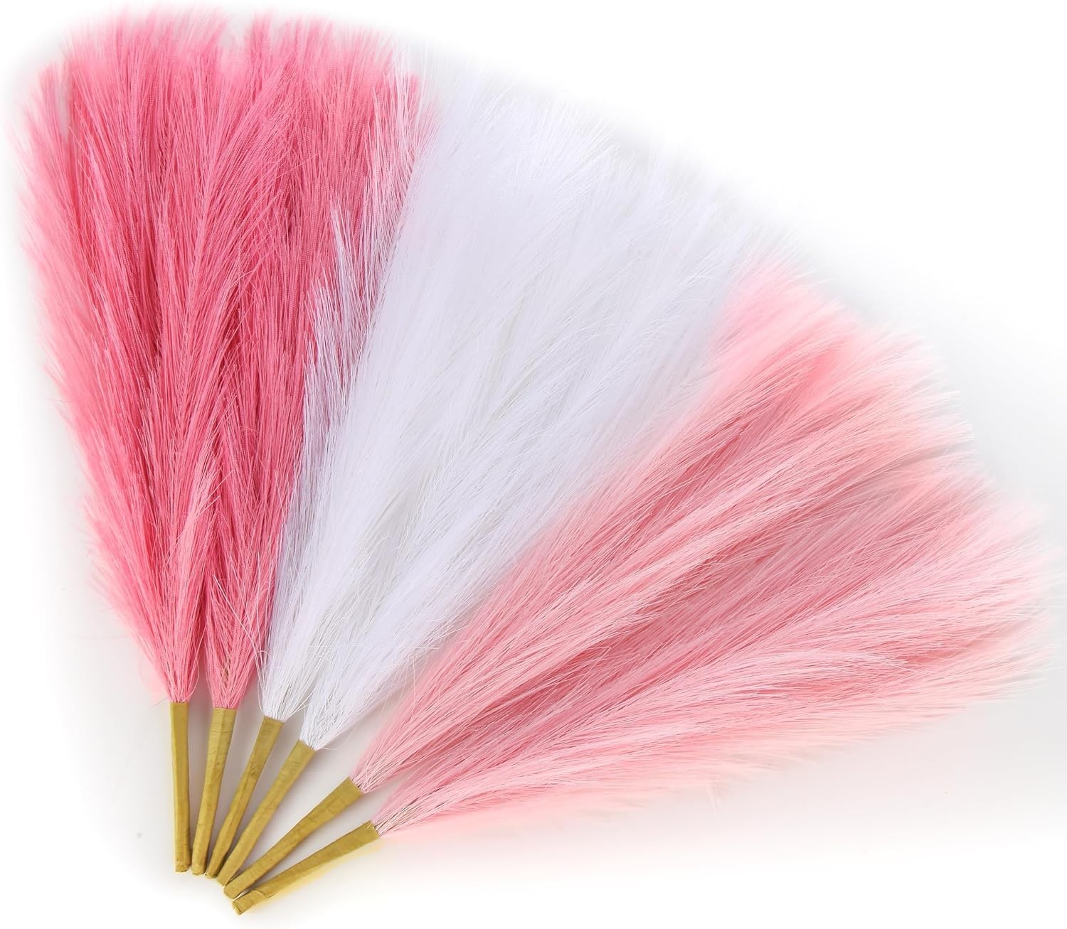 Lightweight Faux Pampas Grass Collection – 6 Stems, 17.7 Inches for Home Styling