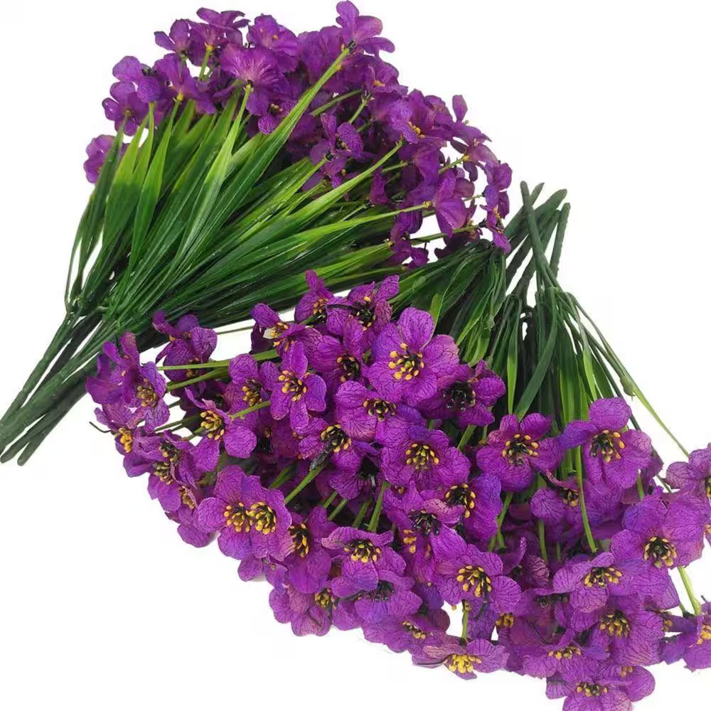 14 In. Purple 14 Bundles Artificial Other Fake Flowers Plastic Outdoor Artificia