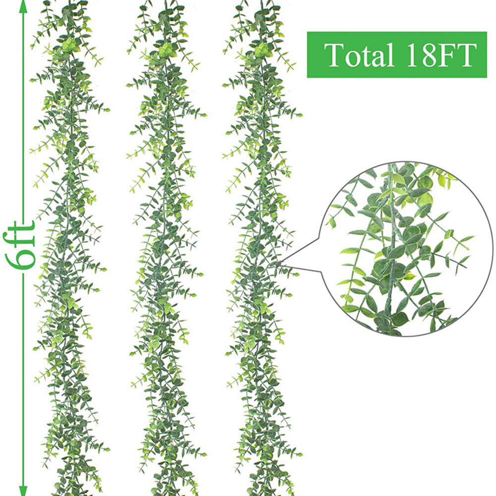 US 2-4 Pack 30 Feet Artificial Ivy Leaf Plants Faux Greenery Garland Plants Vine