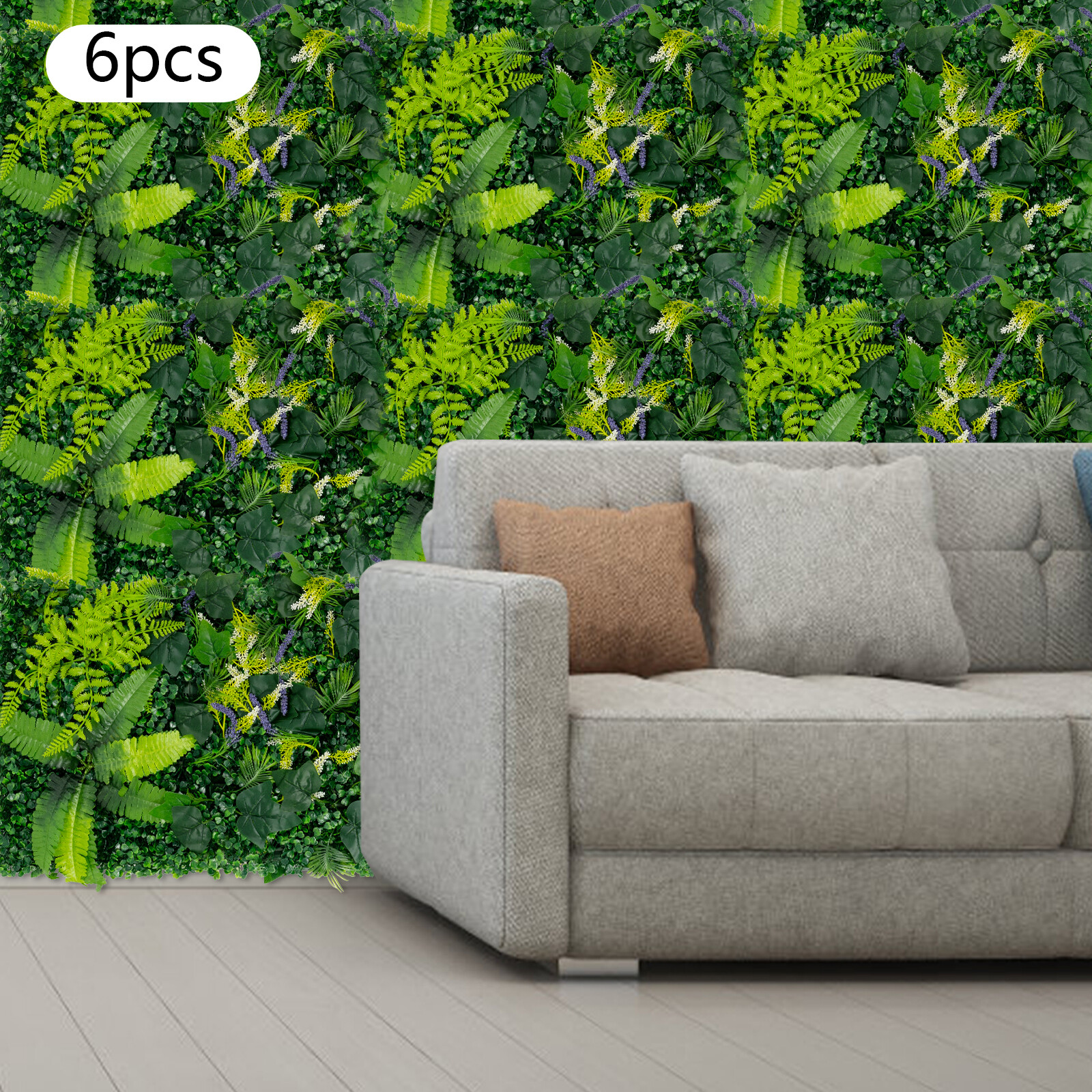 6pcs 60*40cm Artificial Plant Foliage Hedge Grass Mat Greenery Wall Fence Panel