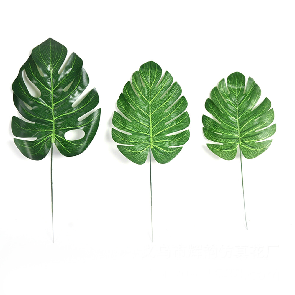 10 Pcs Simulated Green Leaf Decoration Fake Plants Greenery Monstera Realistic