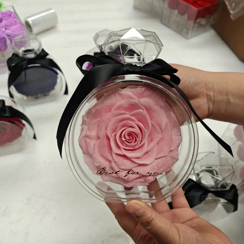 Uniquely Designed Preserved Scent-Infused Eternal Rosas in a Clear Box