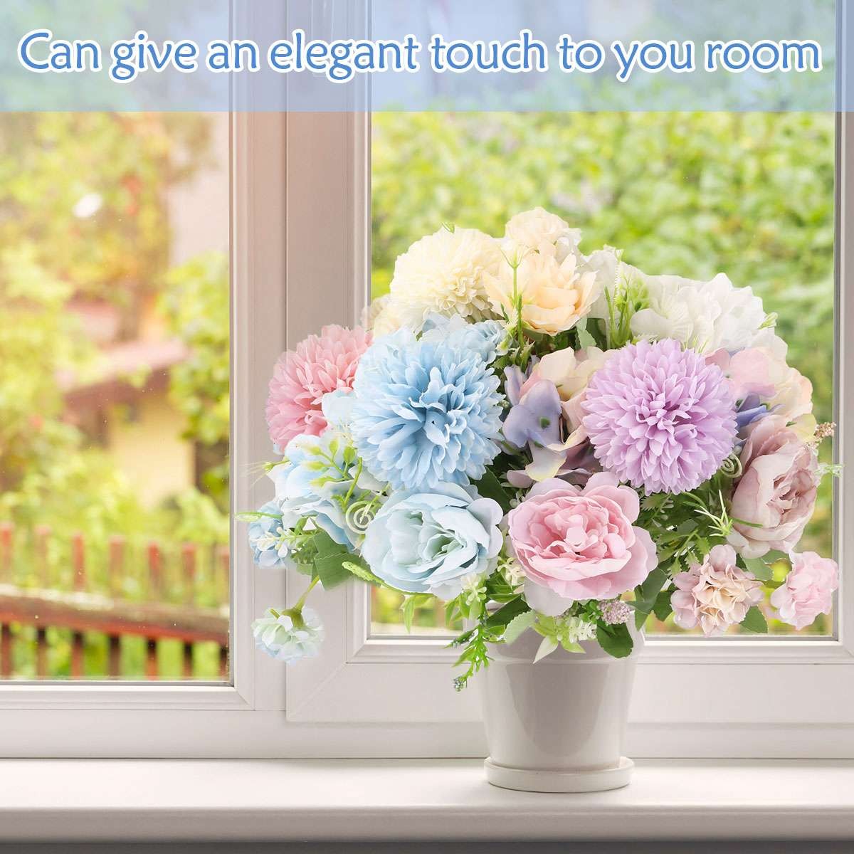 1/2Pcs Artificial-Silk Peony Fake Flower Bunch Bouquet Home Wedding Garden Decor