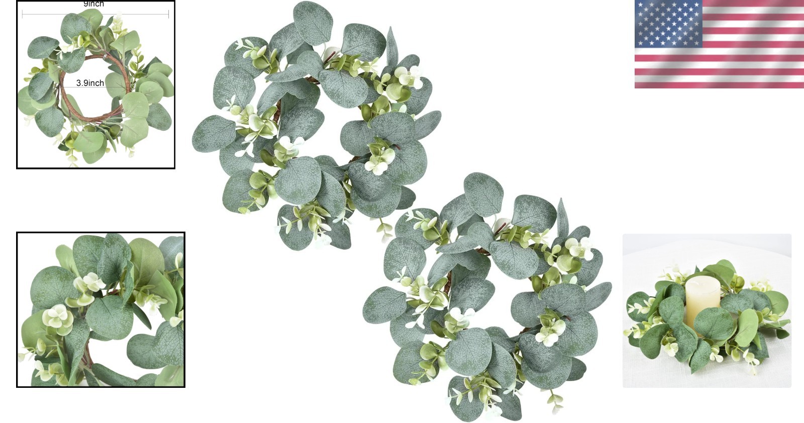 Versatile Eucalyptus Wreaths 2-Piece Set – Beautiful Indoor/Outdoor Decor