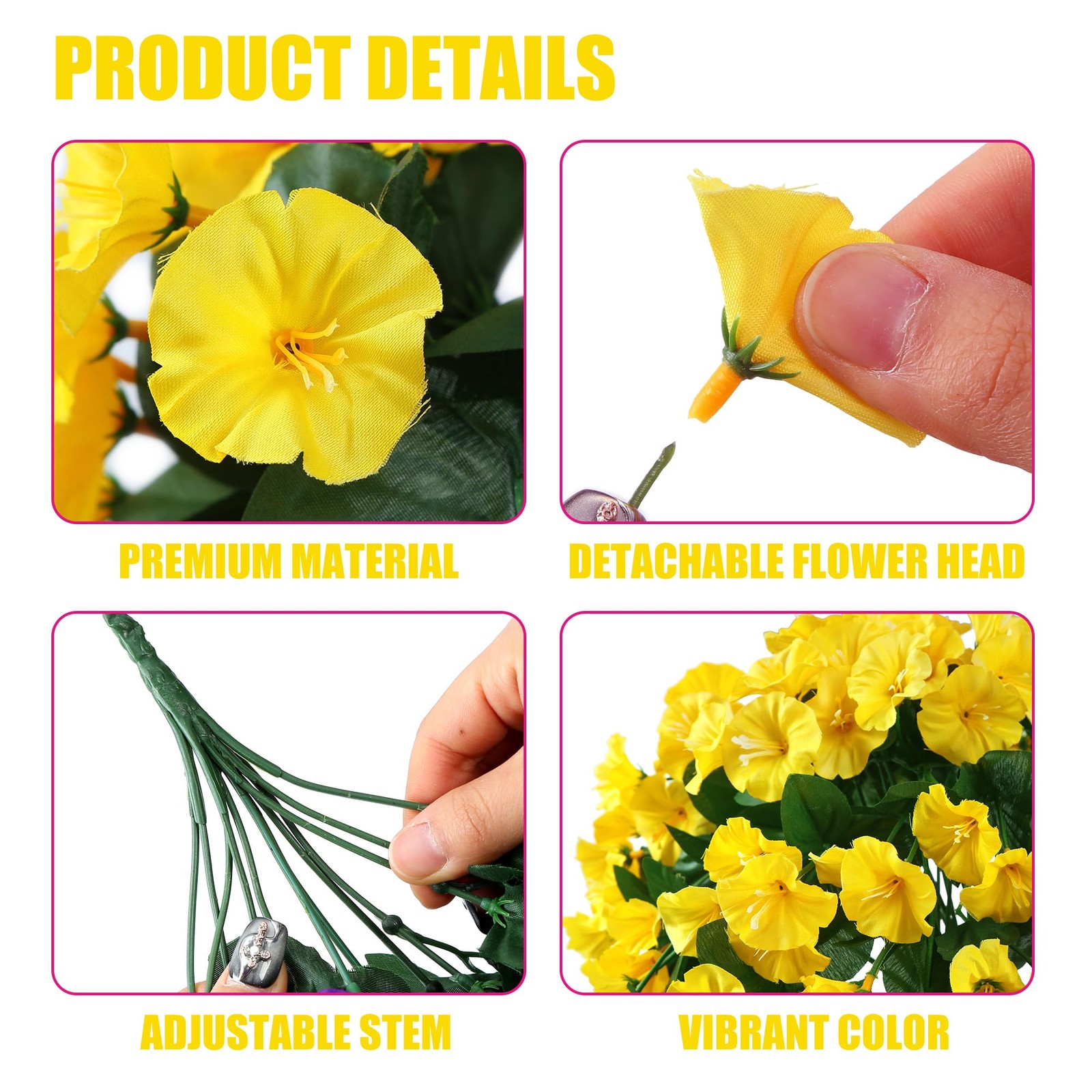 Sggvecsy Artificial Fake Hanging Flowers Plants for Outdoor Outside Spring Su…