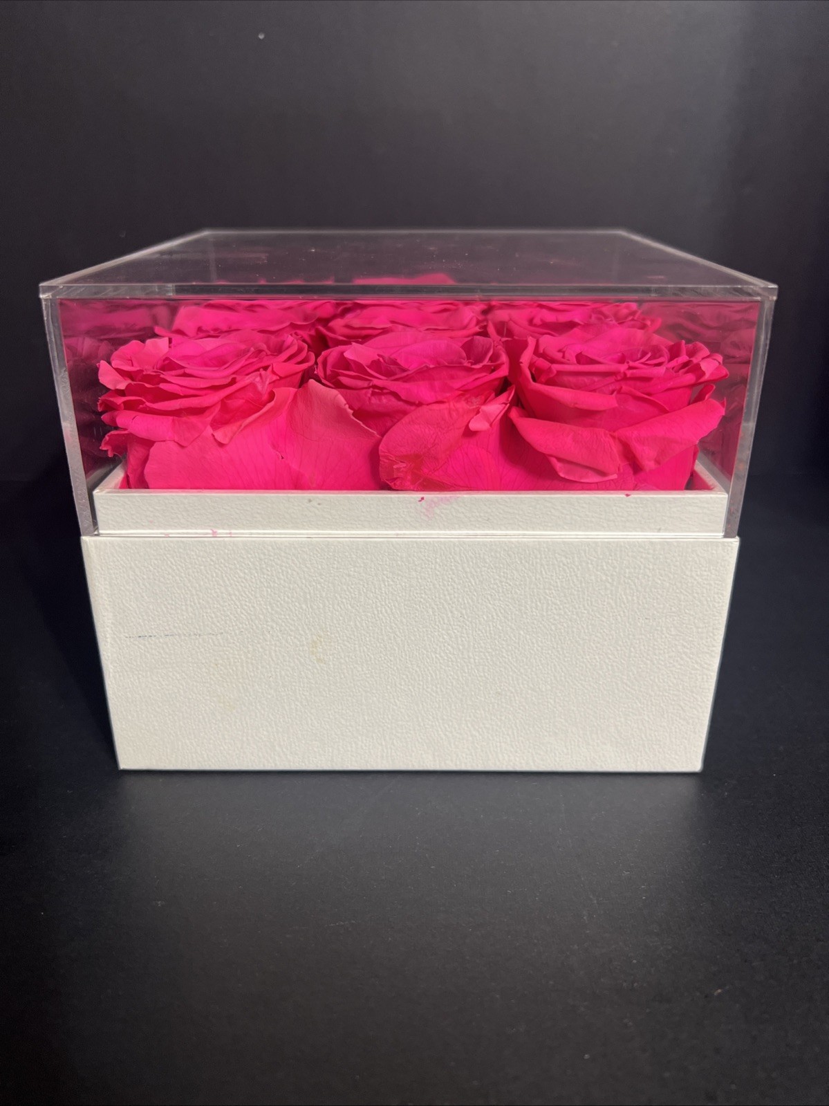Real Forever Roses in White Box 16 Red Preserved Roses Can Last 3 Years