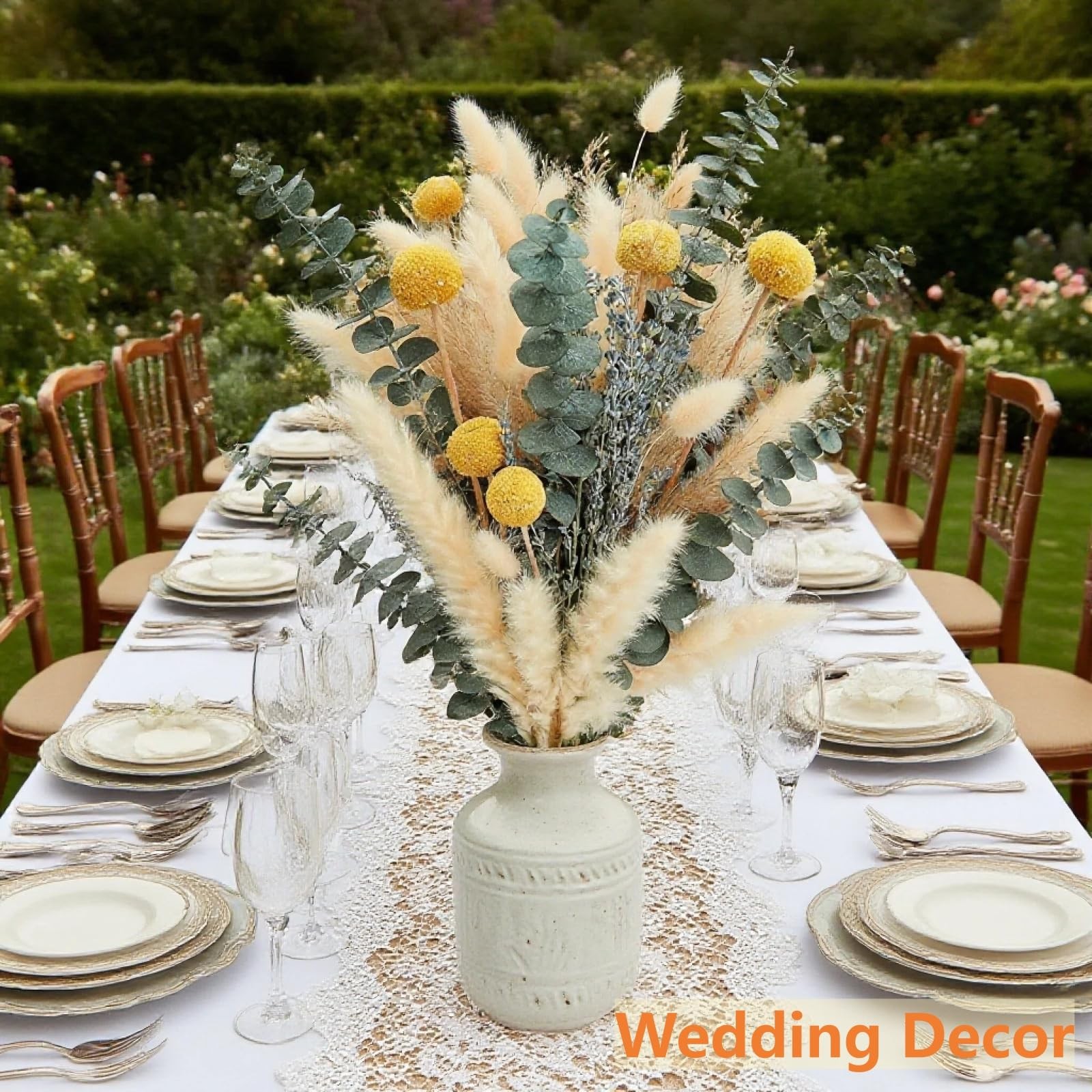 Dried Pampas Grass Bouquet – Boho Pampas Grass Decor for Home, Vase Fillers &…