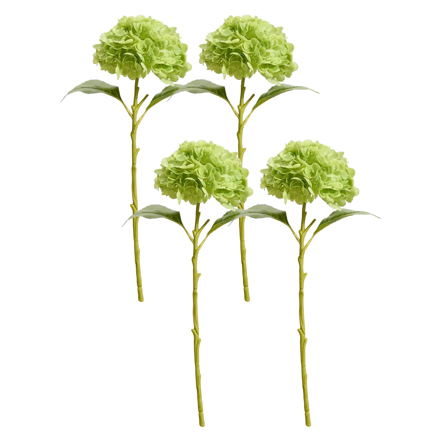 4-Pack Real Green Artificial Hydrangea Flowers, 20″ Faux Hydrangea Stems1147
