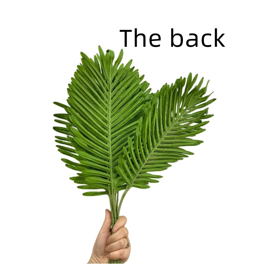 10 Pcs 22in Artificial Palm Leaves Plants with Stem,Faux Palm Fronds Tropical…