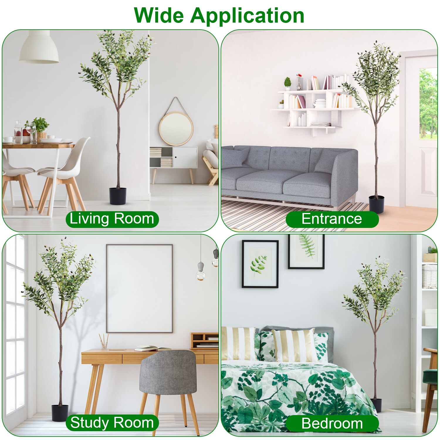 5.9FT Artificial Olive Tree in Planter Indoor Outdoor Fake Olive Plants w/Fruits