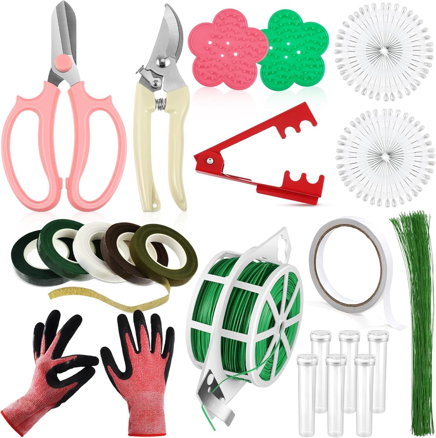 Gifts for Mom Women,121 Pcs Floral Arrangement Tool Kit, Rose Thorn Remover P…