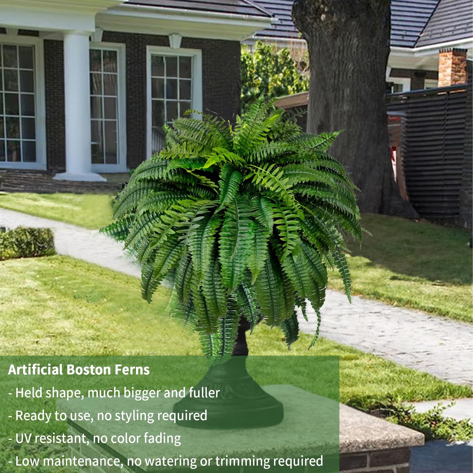 WKTRSM 2 PCS Fake Ferns Artificial for Outdoors Large 48 inch 88 Branches – F…