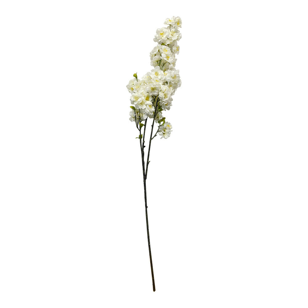 42” Botanical Artificial White Cherry Blossom Spray Natural Silk Floral Home De
