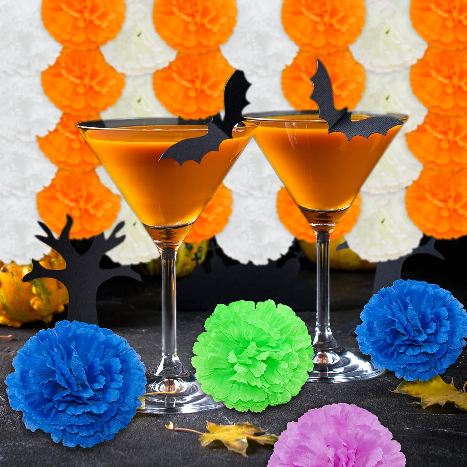 30 Pcs Royal Blue Marigold Flower Heads,3.5 inch Silk Marigolds Stemless Arti…