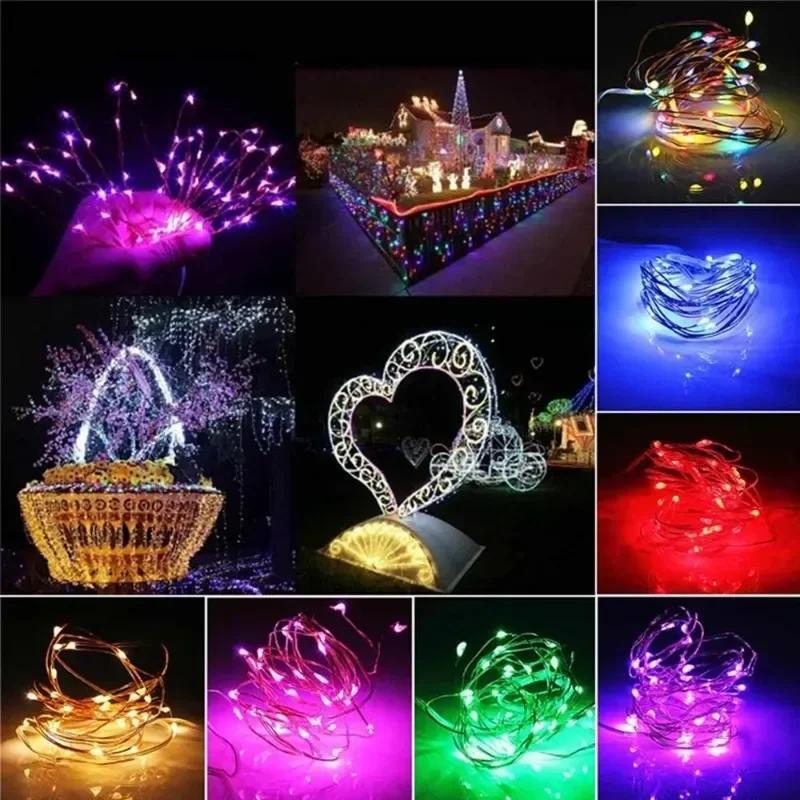 USB LED String Lights Silver Wire Garland Light Waterproof Fairy Lights