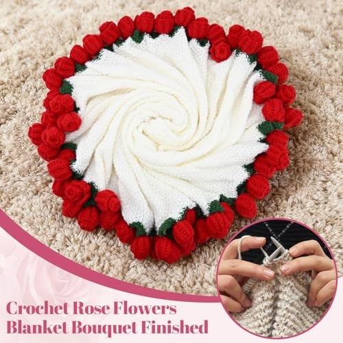 Bouquet Blanket 3D Rose Flower Blanket, Ultra-Soft & Breathable Throw Large
