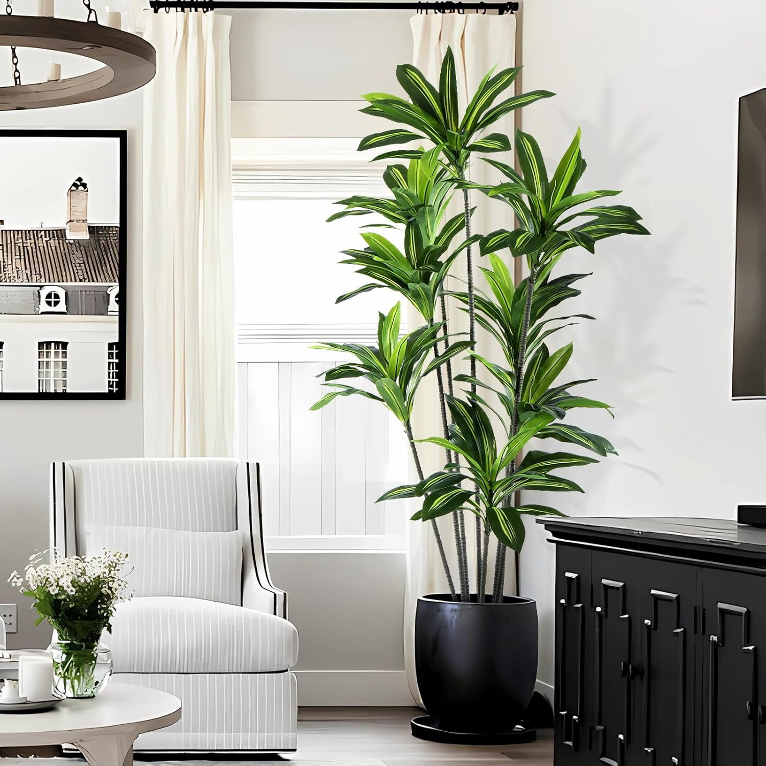 6FT Dracaena Artificial Plant – Lifelike Faux Tree for Home & Office Decor