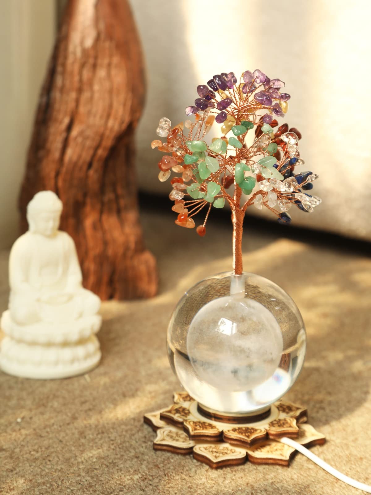 Seven Chakra Tree of Life Decor for Spiritual Gifts, Reiki Healing Crystals L…