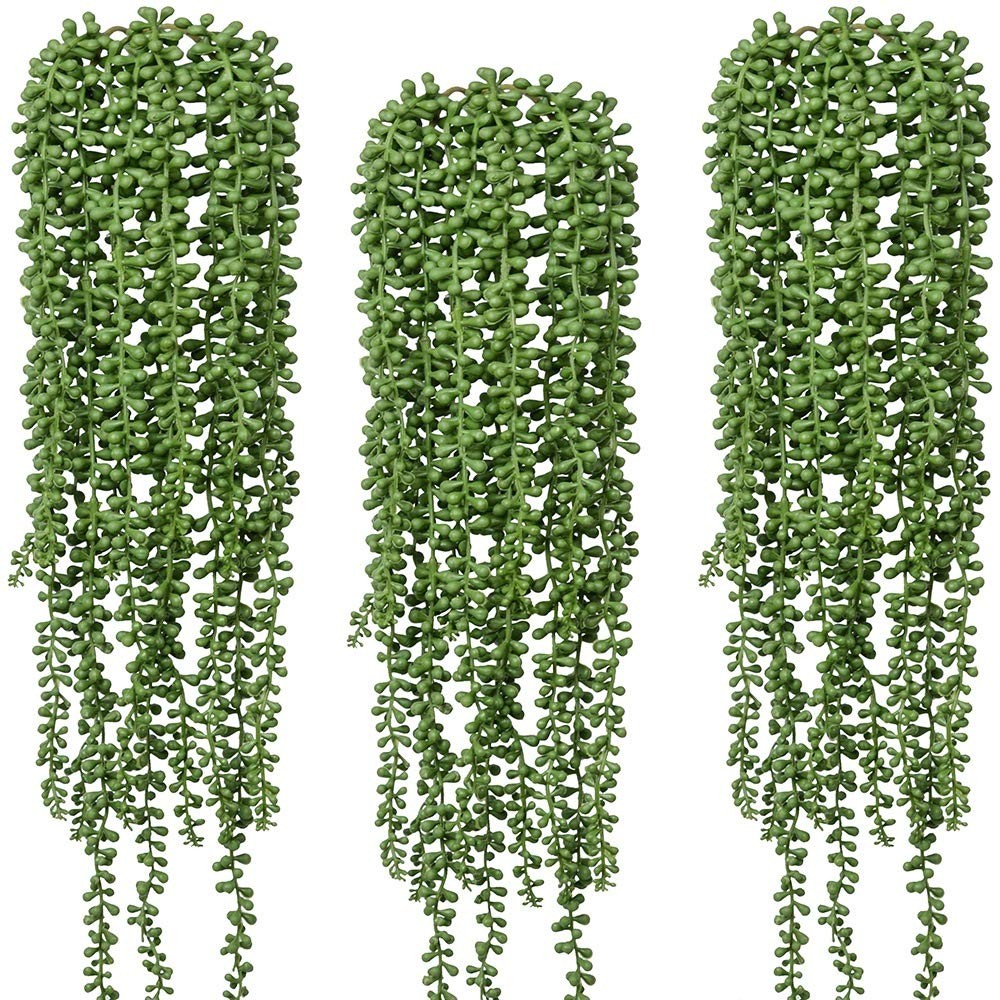 3PCS ARTIFICIAL FAKE STRING OF PEARLS PLANT FAUX FAKE HANGING SUCCULENTS PLANTS
