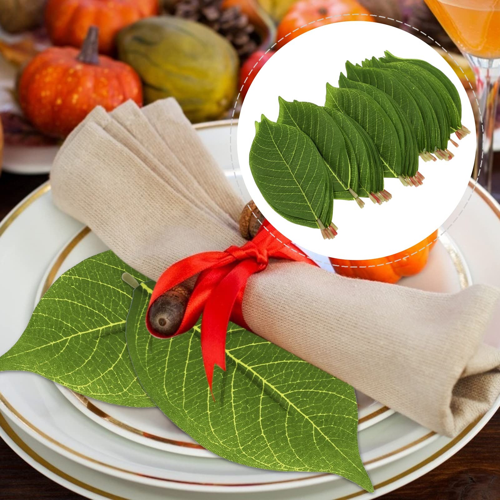 50 Pcs Fake Magnolia Leaves Artificial Green Plant Leaves for Home Decor Wedd…