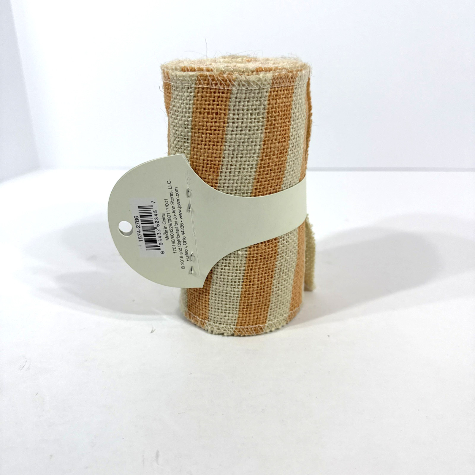Fresh Picked Spring Orange & Tan Burlap Ribbon 15ft x 5 in NWT